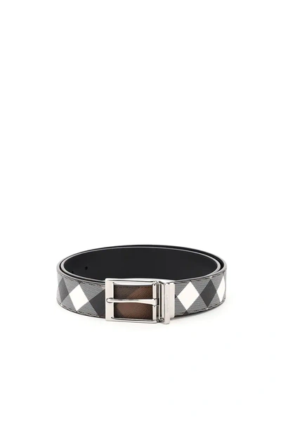 Shop Burberry Louis 35 Reversible Belt In Brown,black,white