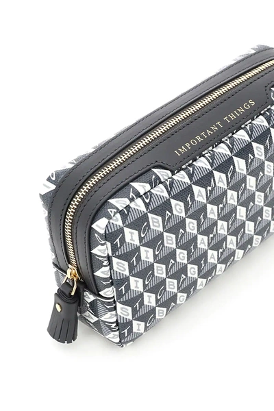 Shop Anya Hindmarch Pouch I Am A Plastic Bag Important Things In Grey,white