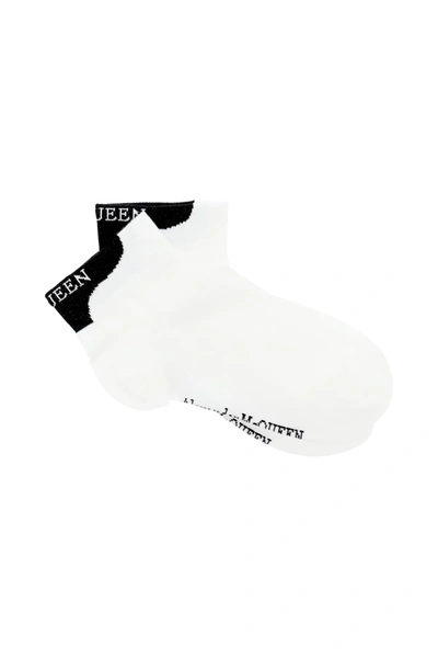Shop Alexander Mcqueen Branding Socks In White,black