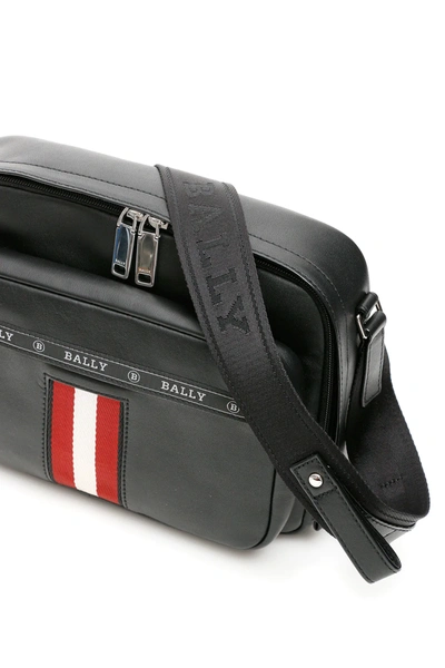 Shop Bally Hobs Messenger Bag In Black,red,white