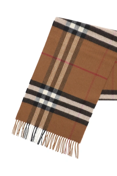 Shop Burberry Giant Check Scarf In Brown,white,black