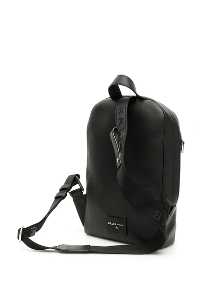 Shop Bally Trainspotting Hari Leather Backpack In Black,white,red