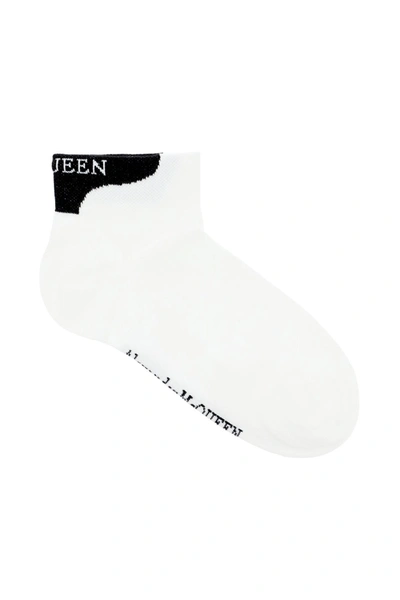Shop Alexander Mcqueen Branding Socks In White Black