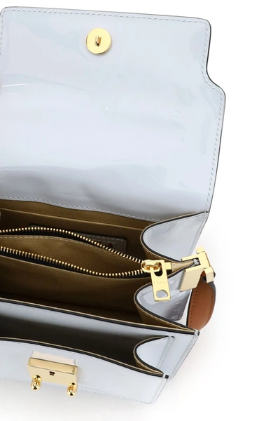 Shop Marni New Trunk Mini Shoulder Bag In Smoke Blue Cinnamon