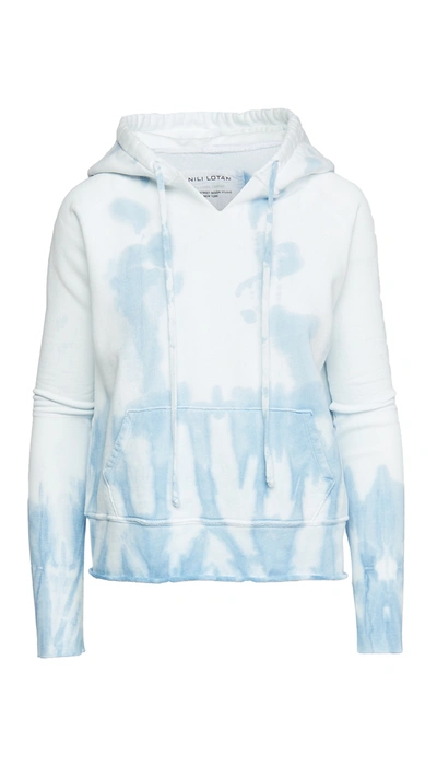 Shop Nili Lotan Janie Hoodie In Sky Blue Tie Dye