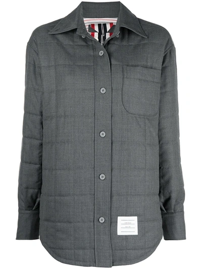 Shop Thom Browne Padded Chest Pocket Shirt In Grey