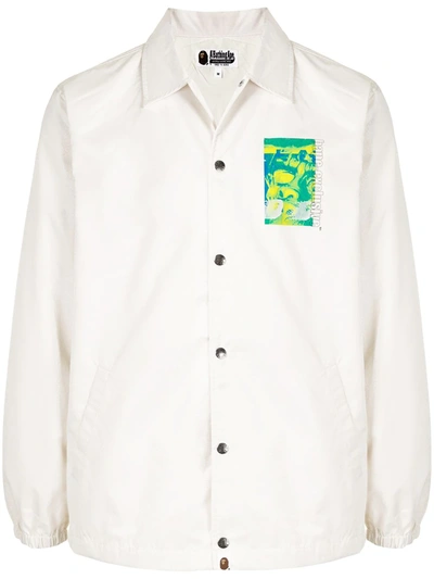 Shop A Bathing Ape Space Camo-print Shirt Jacket In White