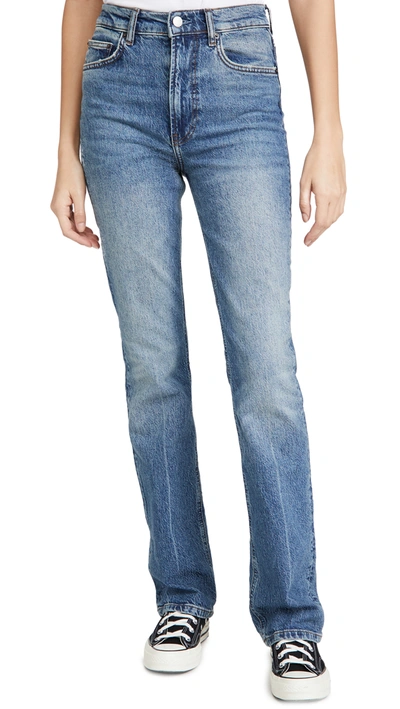 Shop Reformation Peyton High Rise Bootcut Jeans In Malta