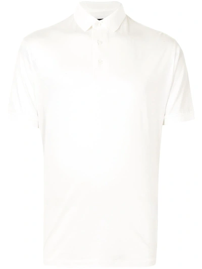 Shop Emporio Armani Side Logo Print Polo Shirt In White