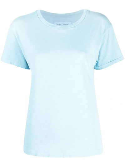 Shop Nili Lotan Brady Cotton T-shirt In Blue