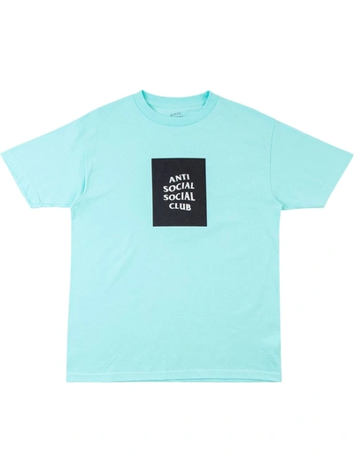 Shop Anti Social Social Club Box Logo T-shirt In Blue