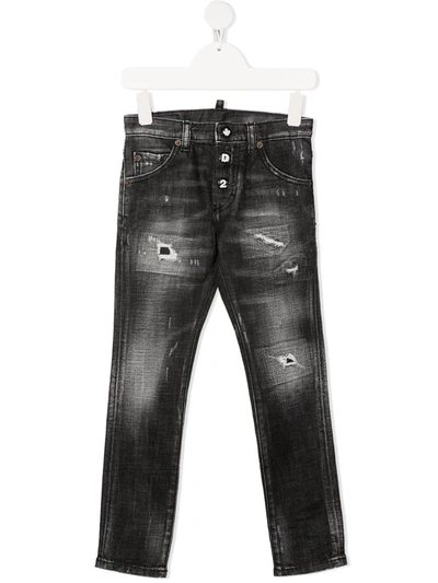 Shop Dsquared2 Mid-rise Straight-leg Jeans In Grey
