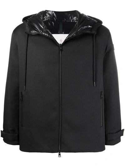 Shop Moncler Hooded Zip-up Jacket In Black