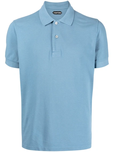 Shop Tom Ford Short Sleeve Polo Shirt In Blue