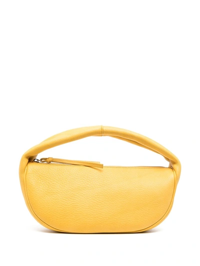 Shop By Far Zip-up Leather Tote Bag In Yellow