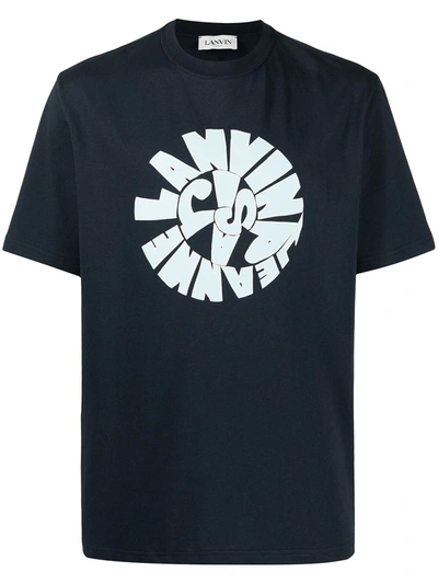 Shop Lanvin Swirl Logo T-shirt In Blue