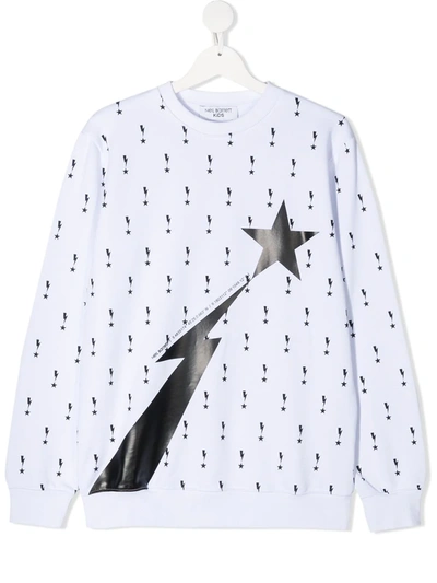 Shop Neil Barrett Lightning Bolt-print Sweatshirt In White