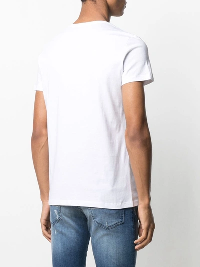 Shop Balmain Logo Cotton T-shirt White