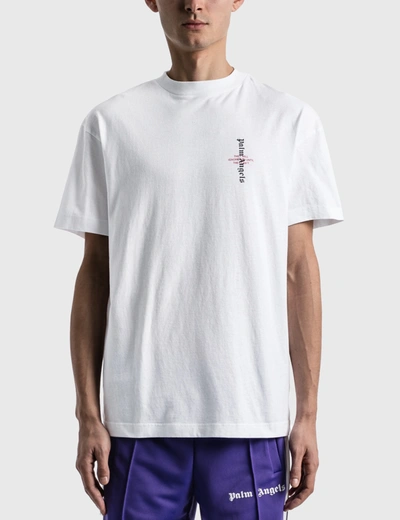 Shop Palm Angels Statement Logo T-shirt In White