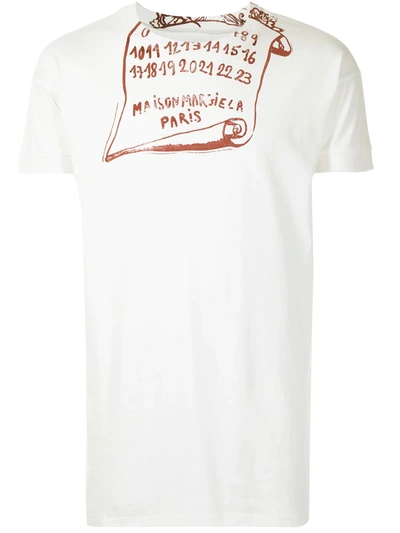 Shop Maison Margiela Logo-print Short-sleeved T-shirt In White