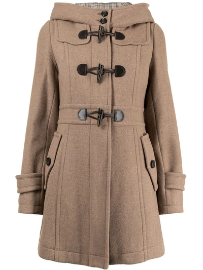 Pre-owned Burberry Hooded Duffle Coat In Brown