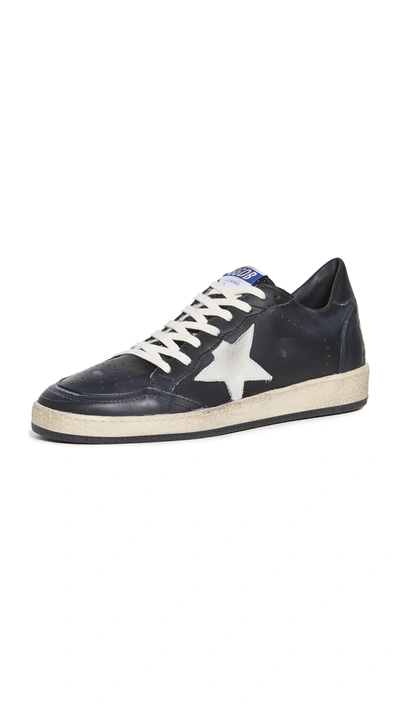 Shop Golden Goose Ball Star Sneakers In Black/ice