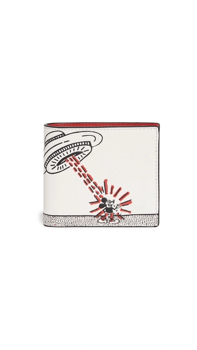 Shop Coach X Disney Keith Haring Double Billfold Wallet In Red Multi