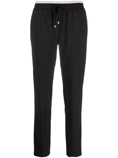 Shop Lorena Antoniazzi Straight-leg Drawstring Trousers In Black