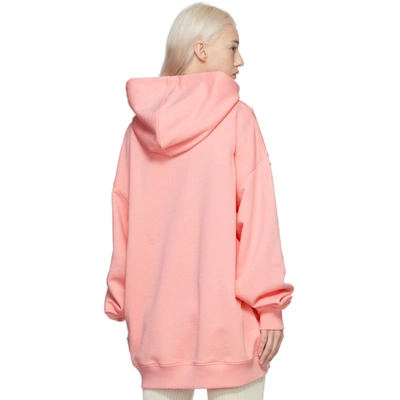 Shop Acne Studios Pink Oversized Patch Hoodie In Ad1 Blush