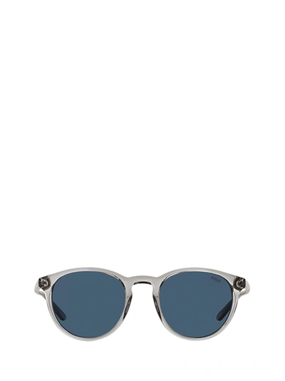 Shop Polo Ralph Lauren Ph4110 Shiny Semi-transparent Grey Sunglasses In 541380