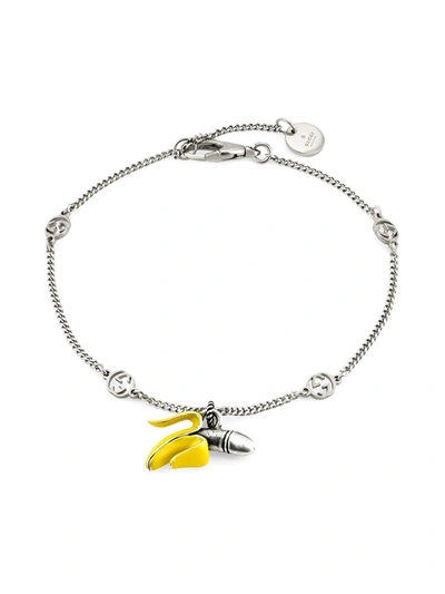 Shop Gucci Interlocking G Banana Bracelet In Yellow
