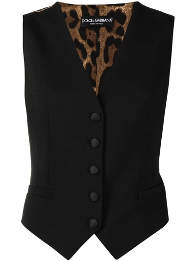 Shop Dolce & Gabbana Wool Waistcoat In Black