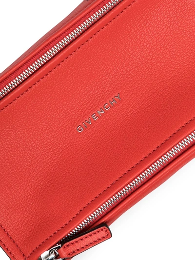 Shop Givenchy Pandora Mini Leather Shoulder Bag In Red