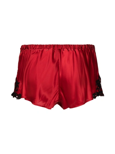 Shop La Perla Maison Silk-blend Shorts In Red