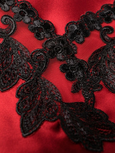 Shop La Perla Maison Silk Slipdress In Red