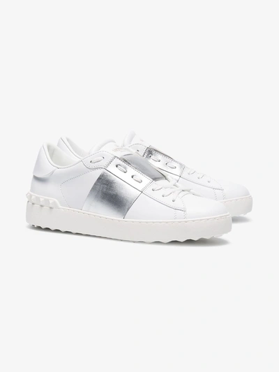 Shop Valentino Open Leather Sneakers