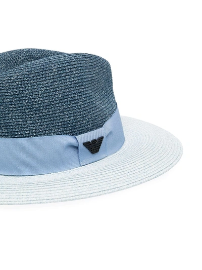 Shop Emporio Armani Fedora Hat In Blue