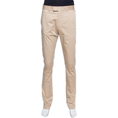 Pre-owned Louis Vuitton Beige Cotton Classic Slim Fit Trousers L