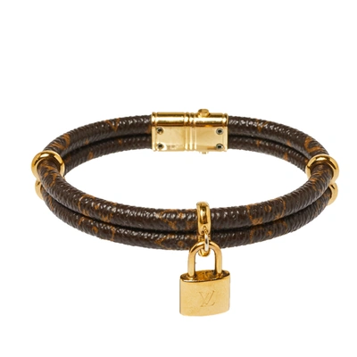 Pre-owned Louis Vuitton Brown Canvas Keep It Twice Monogram Bracelet