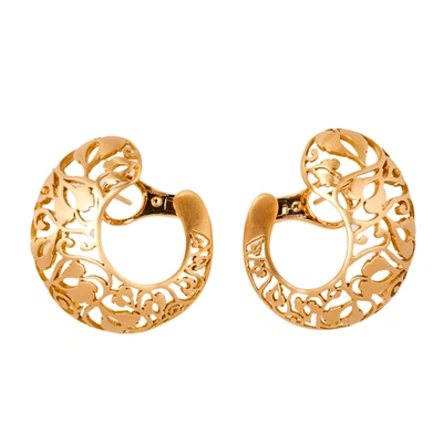 Pre-owned Pomellato Arabesque Matt Finish 18k Rose Gold Stud Earrings