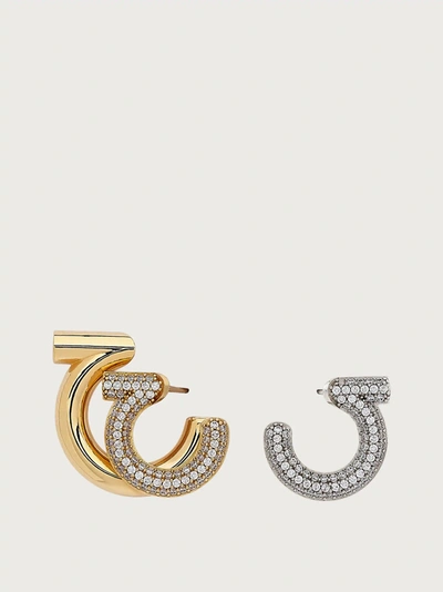 Shop Ferragamo Gancini Earrings In Gold
