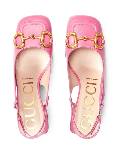 Shop Gucci Women's Pink Leather Heels