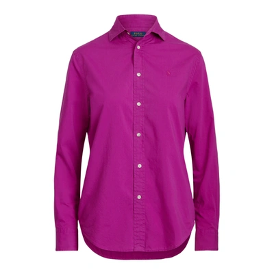 Shop Ralph Lauren Relaxed Fit Cotton Twill Shirt In Bright Magenta