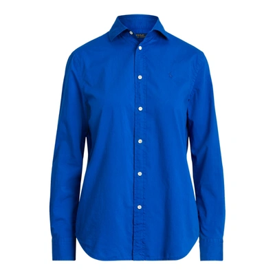 Shop Ralph Lauren Relaxed Fit Cotton Twill Shirt In Sapphire Star