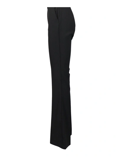 Shop Elisabetta Franchi High Rise Stretch Palazzo Trousers In Black
