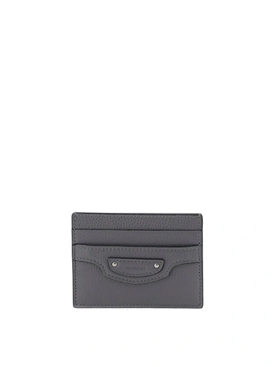 Shop Balenciaga Neo Classic Card Holder In Grey