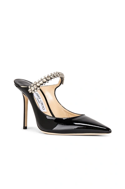 Shop Jimmy Choo Bing 100 Patent Leather Mule In Black