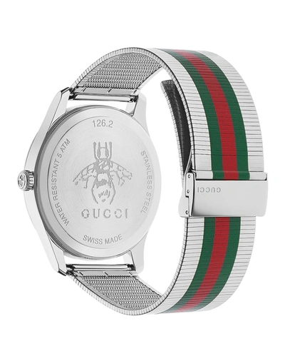 Shop Gucci G-timeless Contemporary 42mm Watch In Silver