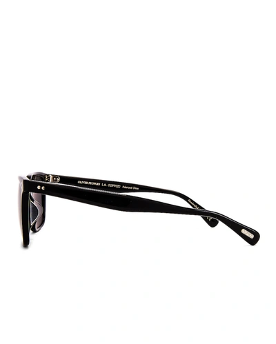 Shop Oliver Peoples Lachman Sun In Black & Midnight