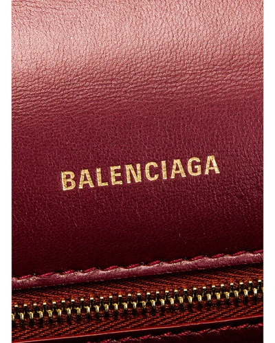 Shop Balenciaga Small Hourglass Top Handle Bag In Dark Red